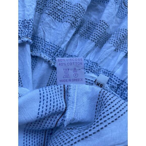 I.M.A Luxury Collection Blue White Striped Tassel Ruffle Dress - Size XS - Picture 8 of 8